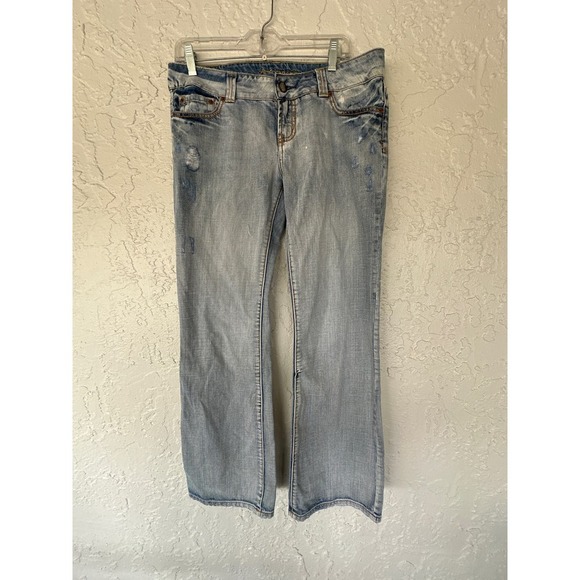 American Eagle Denim - American Eagle Light Wash Distressed Bootcut Jeans - Size 10